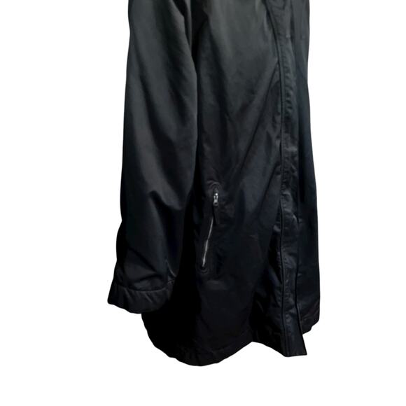Eileen Fisher Long black nylon cotton fleece lined jacket coat women's sz large - Picture 5 of 9